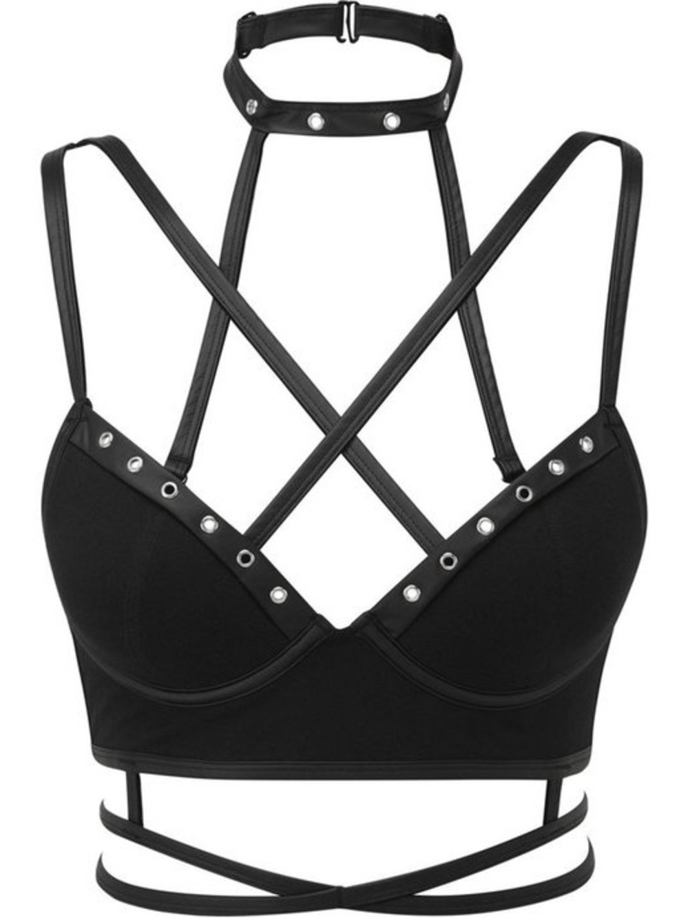 Killstar Black Strappy Underwire Bra & Matching Briefs